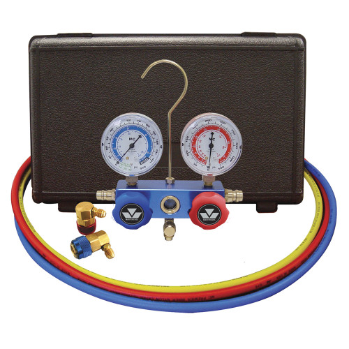 Économie R134a Manifold Gauge Set avec tuyaux de 3-60" dans une boîte en plastique
