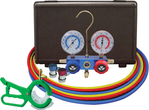 PG13 - R12/R134A ALUM. COLLECTEUR, HOMME. ATTELAGES, 2 TUYAUX DE 60", AVEC 85530 LIBRE