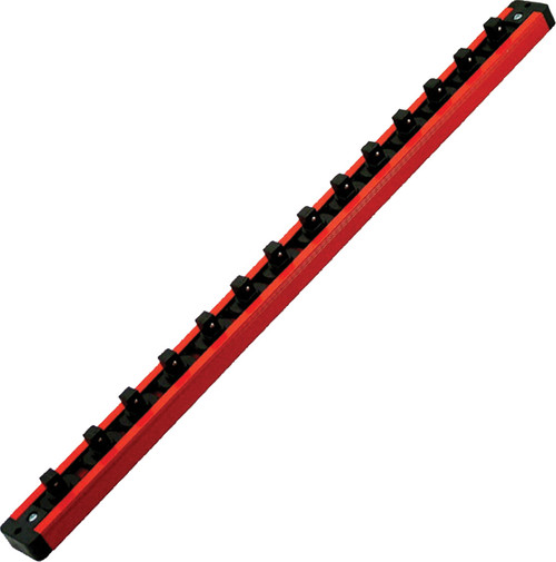 PG205 - 3/8" DR. 1 RANGÉE DE RAIL À DOUILLE, PEUT ACCUEILLIR 14 DOUILLES, ROUGE