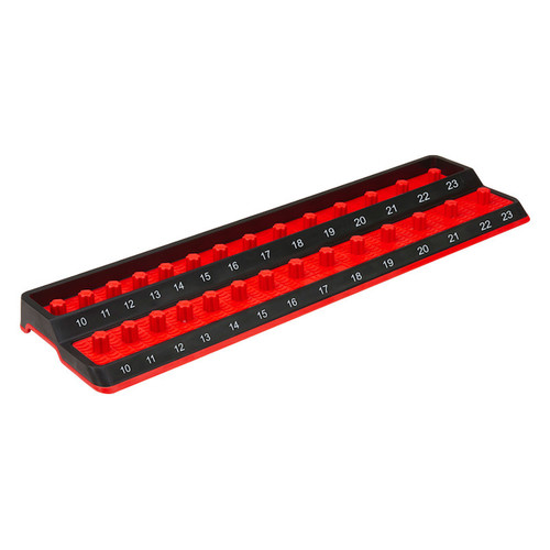 1/2" METRIC PEG SOCKET HOLDER, SHALLOW & DEEP, 10MM-23MM, RED
