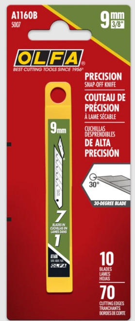 OLFA 9mm A1160B Graphics Snap Blades, 10pk