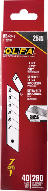 PG125 - 25MM HB SILVER SNAP-OFF BLADE - PACK OF 40