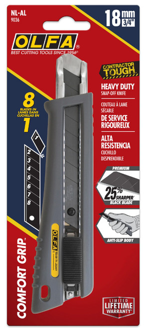 OLFA 18mm NL-AL Rubber-Grip Auto-Lock Utility Knife