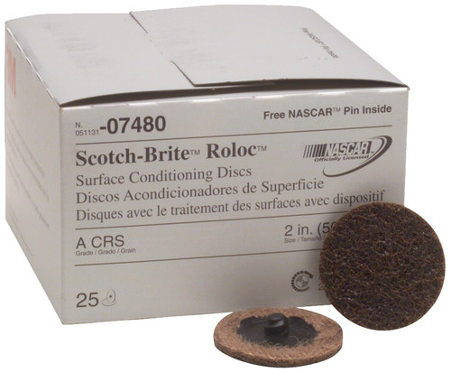 PG122 - 3M SCOTCH-BRITE ROLOC SURFACE CONDITIONING DISC, 2" DIA, COARSE - PACK OF 25