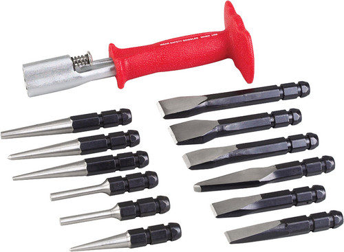 PG196 - 13-PC INTERCHANGEABLE PUNCH & CHISEL SET