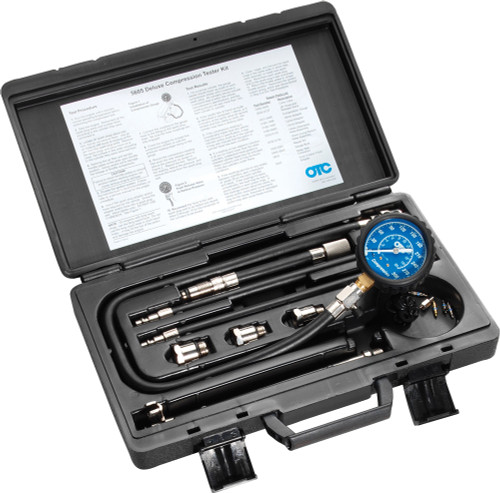 PG374 - DELUXE COMPRESSION TESTER KIT FOR GAS ENGINES WITH STANDARD & SPECIALTY ADAPTERS