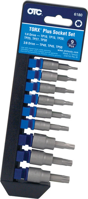 PG159 - 9-PC TORX® PLUS SOCKET SET, TP10-TP50, 1/4", 3/8" DRIVE