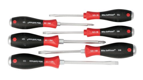 6 pièces SoftFinish X Heavy Duty Slotted et Phillips Screwdriver Set