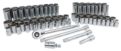 84 Piece Professional Socket Set - 1/2” Drive - Metric and SAE