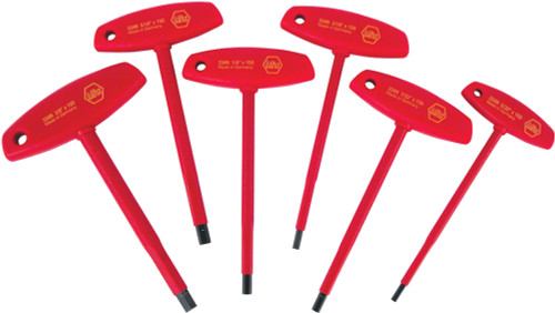 6-PC INSULATED T-HANDLE HEX SAE SCREWDRIVER SET: 5/32" – 3/8", CERTIFIED TO 1000VAC