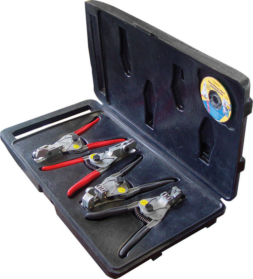 PG192 - ENSEMBLE DE PINCES À DÉGAGEMENT RAPIDE DE 4 PIÈCES, GRAND ET PETIT, VERTICAL ET EN ANGLE