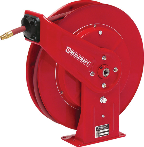 PG100 - HEAVY DUTY SPRING RETRACTABLE LOW PRESSURE AIR/WATER HOSE REEL, 50 FT. X 3/8", 300 PSI, 1/4"M X 1/2"F NPT