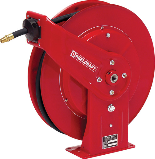 PG255 - ENROULEUR DE BOYAU D’HUILE À PRESSION MOYENNE RÉTRACTABLE À RESSORT ROBUSTE, 50 PI X 1/2 », 3250 PSI, 1/2 » M X 1/2"F NPT