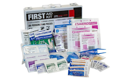 Trousse de premiers soins, 25 personnes - Boîte en métal