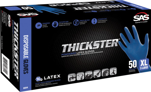 PG286 - THICKSTER® POWDERED LATEX GLOVES, 50 GLOVES/BOX - X-LARGE