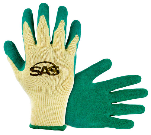Gants en coton/poly tricot - Revêtement en latex de finition ridée - Med - 12 paires par sac (prix par paire) - VRAC