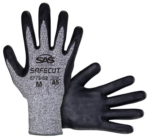 Gant en tricot SafeCut™ HPPE résistant à la coupe, revêtement en nitrile micro-mousse, niveau de coupe A5 ASTM F2992-15 - 2XLrg - VRAC (prix par paire)