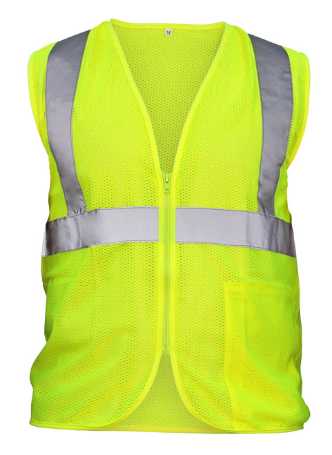 Gilet ignifuge, jaune de classe 2 avec ruban réfléchissant de 2" - Med
