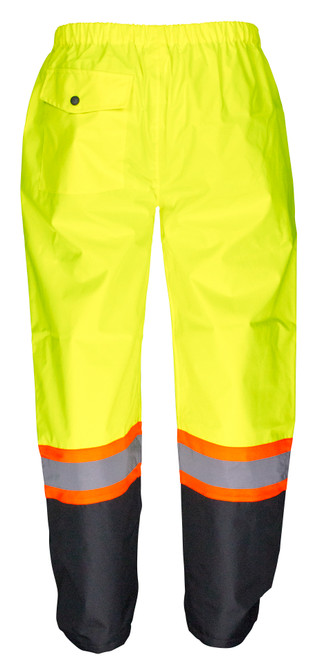 Rain Pants, Class E Complaint Yellow with 2" Reflective Contrasting Trim - 3XLrg