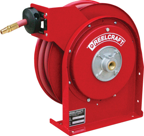 PG100 - PREMIUM DUTY SPRING RETRACTABLE LOW PRESSURE AIR/WATER HOSE REEL, 25 FT. X 3/8", 300 PSI, 1/4"M X 3/8"F NPT