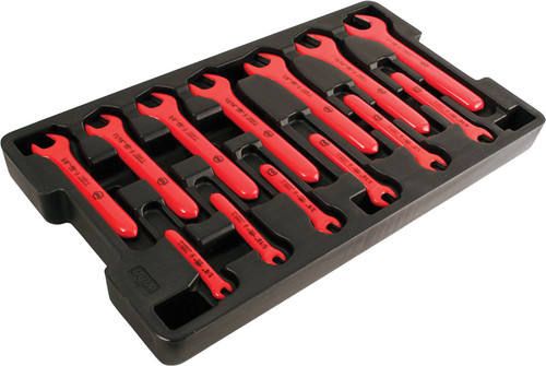 PG135 - 13-PC INSULATED OPEN-END WRENCH SET, 8MM TO 24MM, CERTIFIED TO 1000VAC
