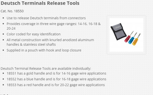 KIT D’OUTILS DE DÉVERROUILLAGE DES TERMINAUX ALLEMANDS PG61 - SG 18550