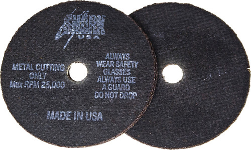 PG123 - 3" ALUMINUM OXIDE CUT-OFF WHEEL, 60 GRIT, 1/32" THICK, 3/8" ARBOR, 25,000 RPM - PACK OF 10
