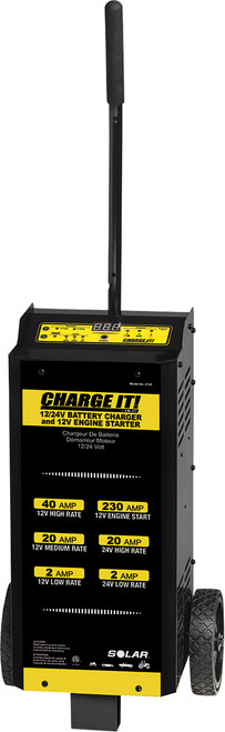 PG386 - CHARGEUR DE PILES À ROUES 40/20/2/230 AMPÈRES 12/24 VOLTS