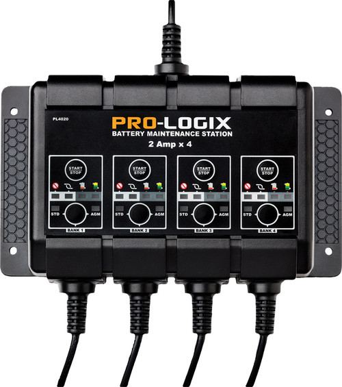 PG17 - 12V 4X2A SOLAR PRO-LOGIX 4-BANK BATTERY MAINTENANCE STATION