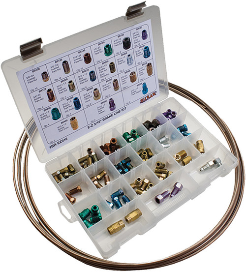 PG326 - KIT DE REMPLACEMENT DE CONDUITE DE FREIN 3/16", INCLUT DES RACCORDS MÉTRIQUES ET STANDARDS