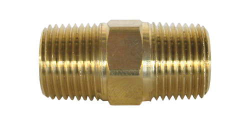 NIPPLE, 1/4" HEX BRASS