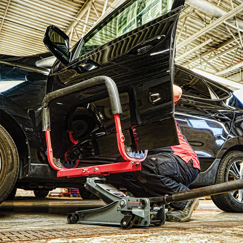 PG314 - E-Z REST PADDED VEHICLE DOOR HANGER FOR USE WITH A FLOOR JACK, FITS 1.17"-1.19" (30MM) SADDLE HOLE