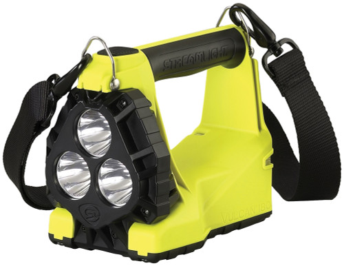 VULCAN® 180 MULTI-FUNCT., RECHARGEABLE C4 LED LANTERN, YELLOW BODY, 1200/350 LUMENS, AC/DC CHARGERS & RACK