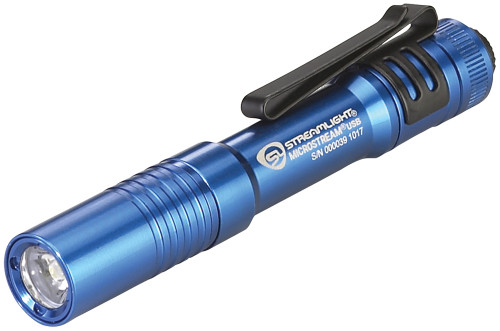 PG402 - MICROSTREAM USB AVEC CORDON USB 5" ET CORDON - BLEU