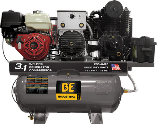 PG104 - INDUSTRIAL SERIES 30 GAL. STATIONARY COMPR./WELD./GENER. COMBO, 250A