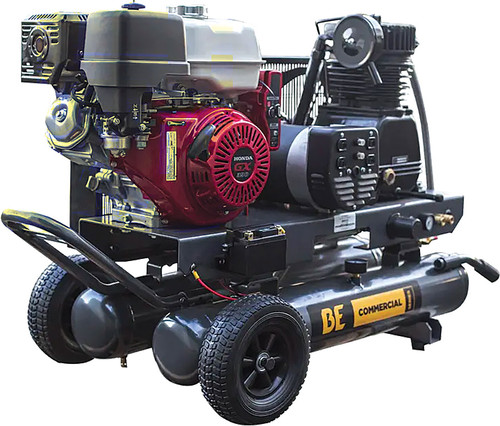 16 CFM @ 175 PSI - 8 GALLON, PORTABLE GAS AIR COMPRESSOR AND GENERATOR COMBINATION WITH HONDA GC390 ENGINE