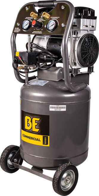 COMPRESSEUR VERTICAL SANS HUILE SÉRIE COMMERCIALE DE 10 GALLONS, 2 HP, ÉTAGE UNIQUE, 120 V, 14 AMPÈRES