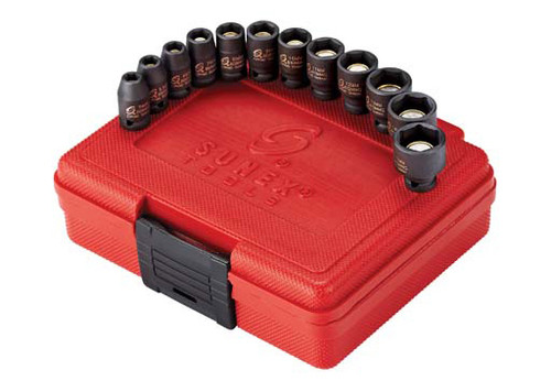 1/4" Dr. 12pc Magnetic Metric Impact Socket Set