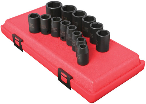 PG141 - ENSEMBLE DE DOUILLES MÉTRIQUES À IMPACT 14-PIÈCES 1/2" DR.