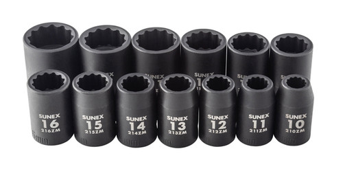 PG7 - 13-PC 1/2" DR. METRIC 12-POINT IMPACT SOCKET SET