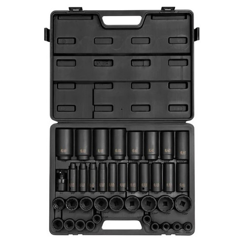 39 Pc. 1/2" Dr. 12 Pt. SAE Master Impact Socket Set