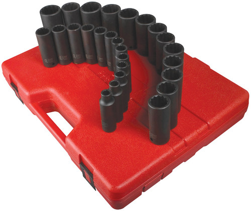 PG148 - 26 pièces 1/1" DR 12 PT. ENCASTRÉ MÉTRIQUE EN PROFONDEUR (10-36 MM)
