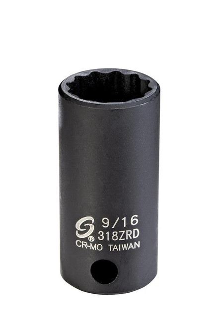 3/8" Dr. 9/16" 12pt Semi-Deep Impact Socket