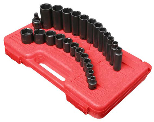 3/8" Dr. 25 Pc. SAE Master Impact Socket Set
