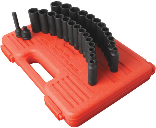 PG136  -  28-PC 3/8" DR. SAE & METRIC DEEP IMPACT SOCKET SET