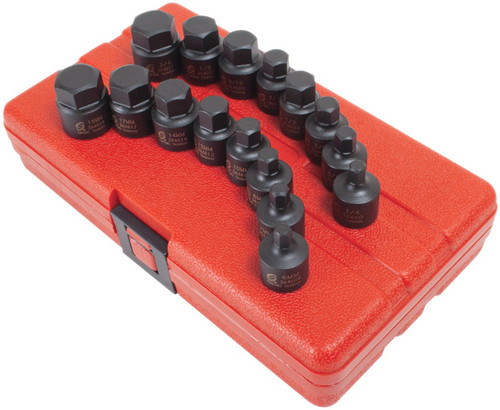 PG160 - 16-PC PRISE 3/8" ENSEMBLE DE TOURNEVIS HEXAGONAUX À CHOCS COURTS