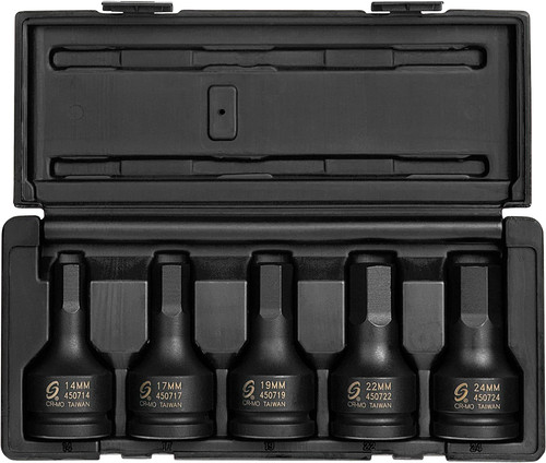PG146 - 5-PC 3/4" DR. METRIC IMPACT HEX DRIVER SET
