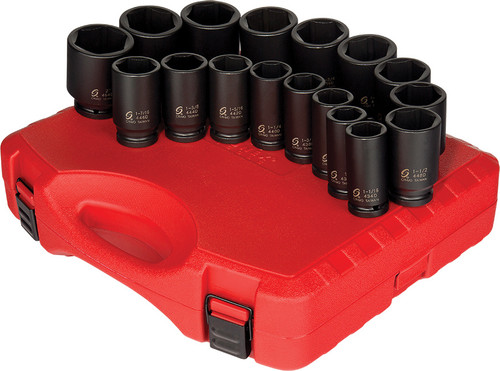 PG134 - 17-PC PRISE 3/4" ENSEMBLE DE DOUILLES D’IMPACT, 1 »-2 »
