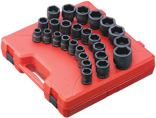 PG136  -  26-PC 3/4" DRIVE METRIC DEEP IMPACT SOCKET SET