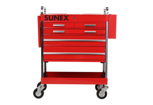 Heavy Duty 5 Drawer Service Cart - Red